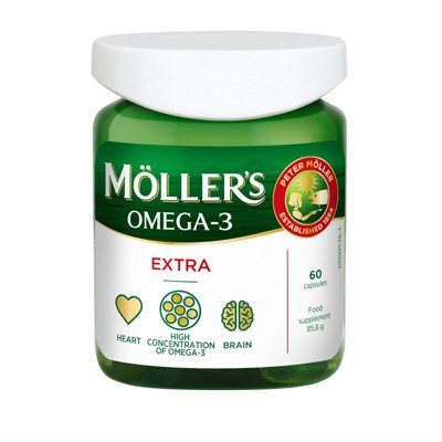 MOLLER'S OMEGA-3 EXTRA, 60 kapsulių