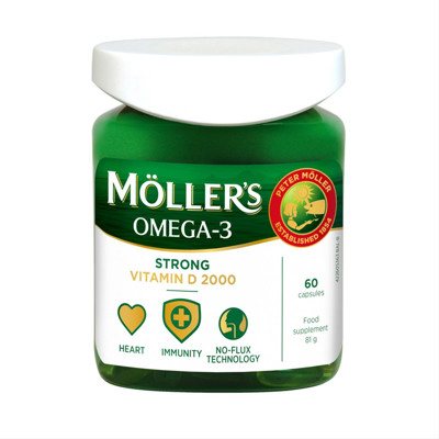 MOLLER’S STRONG + VITAMIN D, 60 kapsulių
