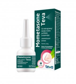 MOMETASONE Teva 50 µg/dozėje nosies purškalas (suspensija) 60 dozių
