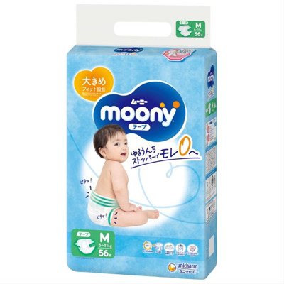 MOONY AIRFIT, sauskelnės, M, 6-, 56vnt., 11 kg