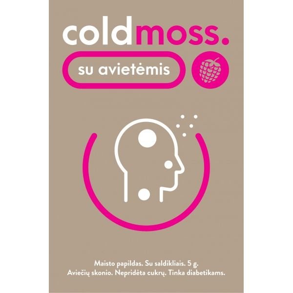 MOSS maisto papildas milteliais COLDMOSS, aviečių skonio, 6 pak.