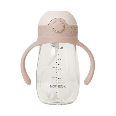 Mother-K HUG tritano gertuvė su šiaudeliu, Pink Beige, ., 300 ml
