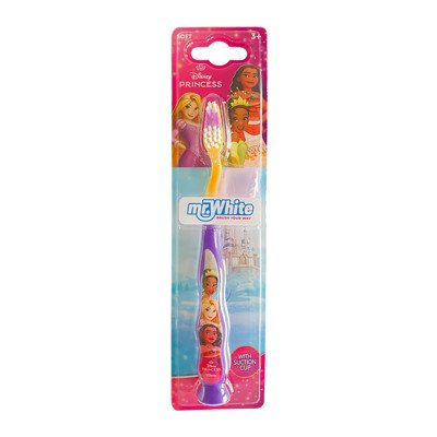 Mr. White DISNEY PRINCESS minkštas dantų šepetėlis su siurbtuku vaikams, nuo ., 1 vnt., 3 m