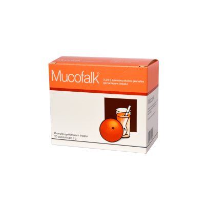 Mucofalk apelsinų skonio granulės geriamajam tirpalui N20, 3.25 g