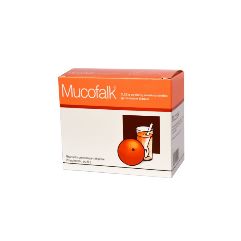 MUCOFALK Orange apelsinų sk. gran. ger. tirp. N20 (lyg.imp.), 3.25 g