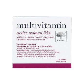 MULTIVITAMIN ACTIVE WOMAN 55+, 90 tablečių