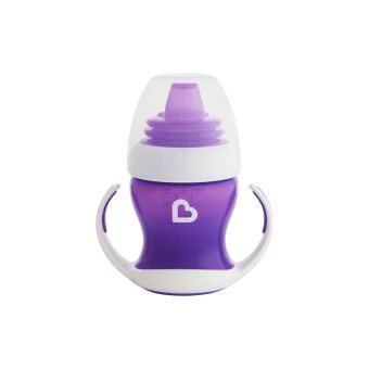 MUNCHKIN mokomoji gertuvė su rankenomis ir minkštu snapeliu GENTLE TRANSITION, violetinė spalva, 4 mėn.+, 1 vnt., 118 ml