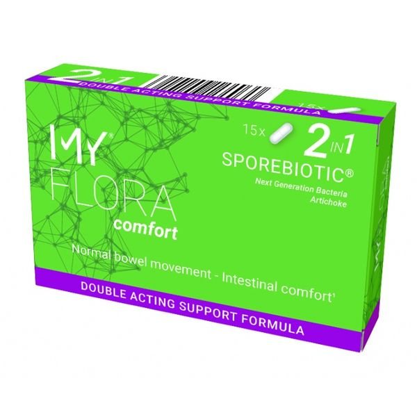 MY FLORA maisto papildas gyvybingos bakterijos COMFORT SPOREBIOTICS, 15 kaps.