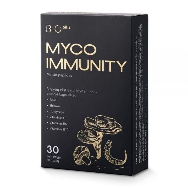 MYCO maisto papildas IMMUNITY, 30 kaps.