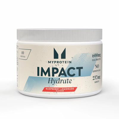 Myprotein Impact Hydrate, Elektrolitų milteliai, Aviečių limonado skonio, 272 g