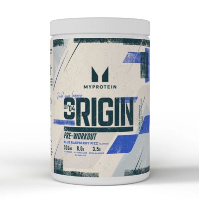 Myprotein Origin Pre Workout, prieštreniruotinis stimuliantas, Mėlynųjų aviečių skonio, 600 g
