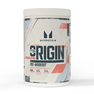 Myprotein Origin Pre Workout, prieštreniruotinis stimuliantas, Rūgštaus arbūzo skonio, 600 g