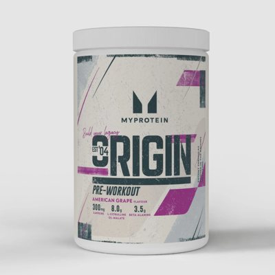 Myprotein Origin Pre Workout, prieštreniruotinis stimuliantas, Vynuogių skonio, 600 g