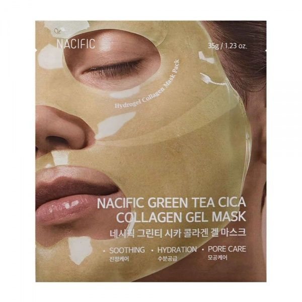 NACIFIC veido kaukė GREEN TEA CICA COLLAGEN GEL MASK, 35 g