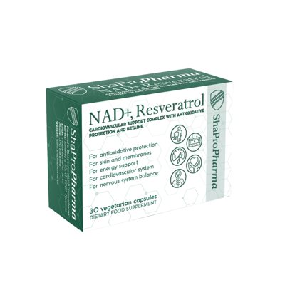 NAD+, Resveratrol and betaine complex, 30 kapsulių