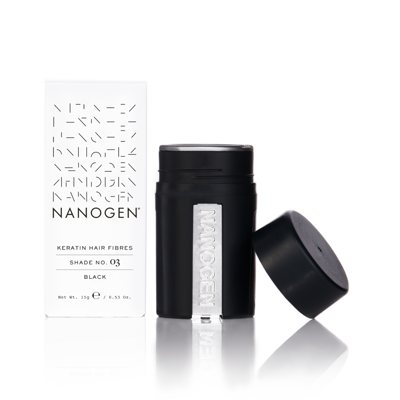NANOGEN BLACK Plaukų efektą sukurianti pudra-skaidulos, 15 g