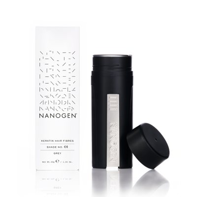 NANOGEN GREY Plaukų efektą sukurianti pudra-skaidulos, 30 g