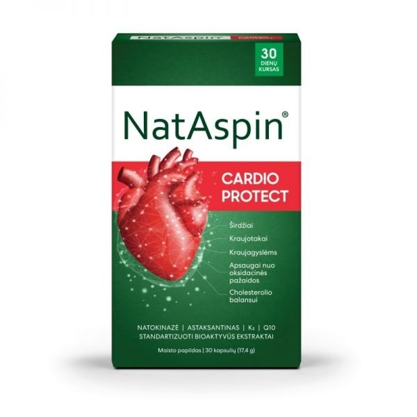 NATASPIN maisto papildas CARDIO PROTECT, 30 kaps.