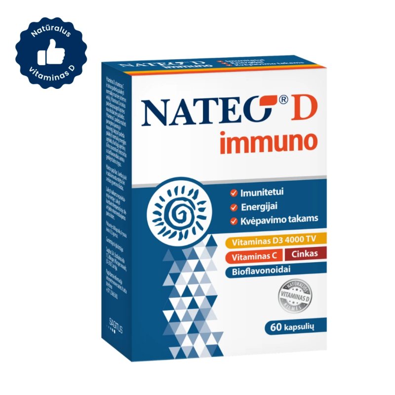 NATEO® D immuno IU4000, 60 kapsulių