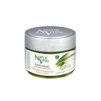 NATUR VITAL drėkinamoji plaukų kaukė NATUR VITAL SENSITIVE, 500 ml