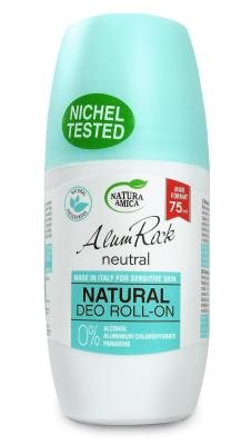 NATURA AMICA Rutulinis dezodorantas NEUTRAL su alūno akmenėliu, 75 ml