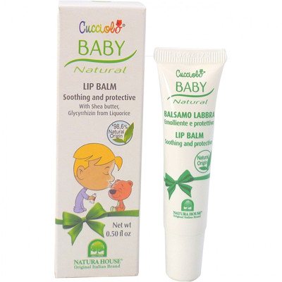 NATURA HOUSE apsauginis lūpų balzamas vaikams ir kūdikiams su sviestmedžių aliejumi, 15 ml