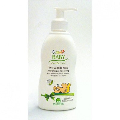 NATURA HOUSE maitinamasis veido ir kūno pienelis vaikams su sviestmedžių sviestu, 300 ml