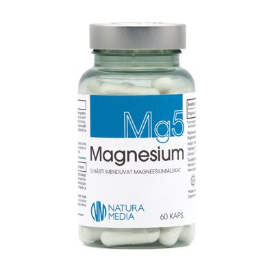 NATURA MEDIA, Mg5 Magnesium, 60 kapsulių