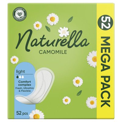NATURELLA CAMOMILE LIGHT, Higieniniai įklotai, 52 vnt