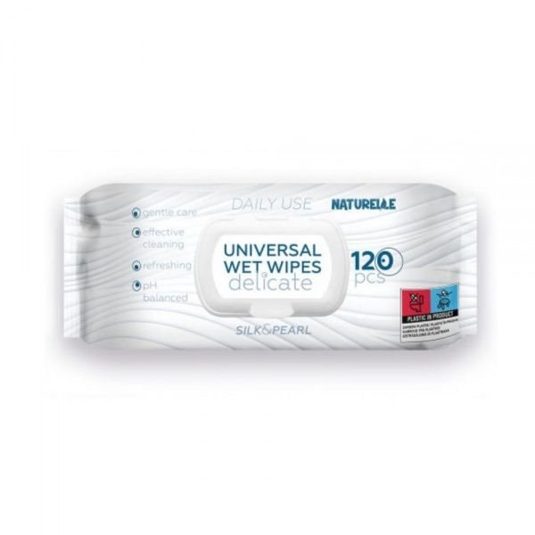 NATURELLE drėgnos servetėlės DELICATE, 120 vnt