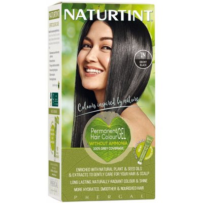 NATURTINT, ilgalaikiai plaukų dažai be amoniako, EBONY BLACK 1N, 170 ml