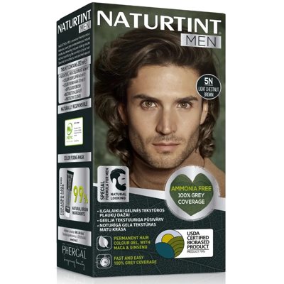 NATURTINT, Ilgalaikiai plaukų dažai be amoniako vyrams 5N LIGHT CHESTNUT BROWN, 150 ml
