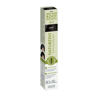 NATURTINT, Laikinas greitas spalvos atnaujinimas plaukų šaknims ir antakiams BLACK, 10 ml