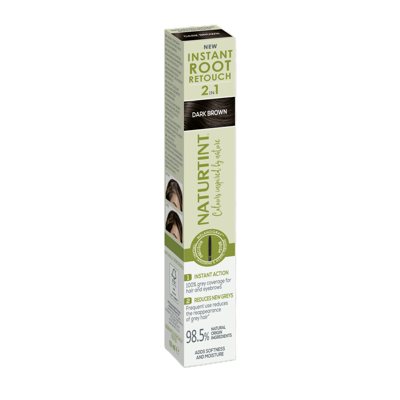 NATURTINT, Laikinas greitas spalvos atnaujinimas plaukų šaknims ir antakiams DARK BROWN, 10 ml