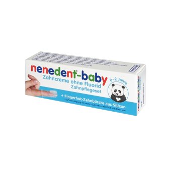 NENEDENT dantų pasta kūdikiams ir vaikams, nuo 6 mėn. iki ., 20 ml+Silikoninis dantų šepetukas, 1 vnt., 2 m