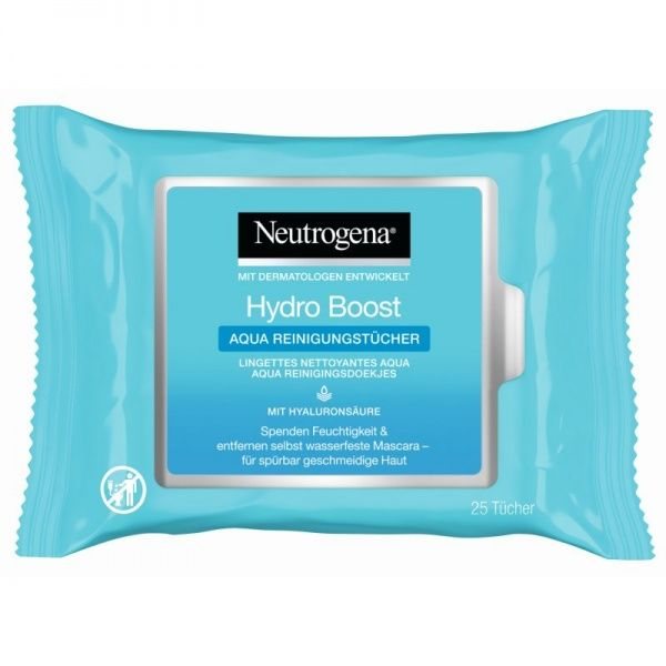 NEUTROGENA drėkinamosios veido valymo servetėlės HYDRO BOOST N25