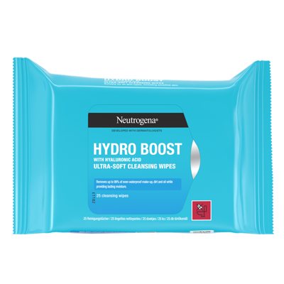 NEUTROGENA, Hydro Boost, ypač švelnios valomosios servetėlės, 25 vnt