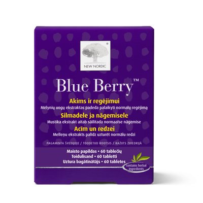 NEW NORDIC BLUE BERRY, mėlynė, 60 tablečių
