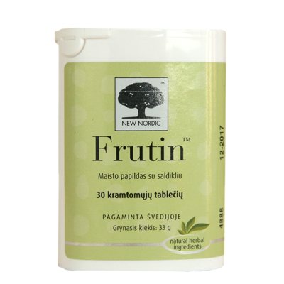 NEW NORDIC FRUTIN, 30 kramtomųjų tablečių