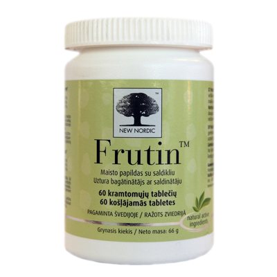 NEW NORDIC FRUTIN, 60 kramtomųjų tablečių