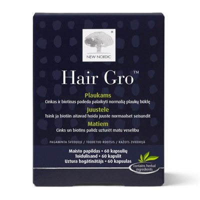 NEW NORDIC HAIR GRO, 60 kapsulių