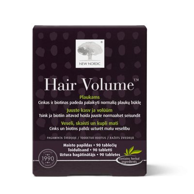 NEW NORDIC HAIR VOLUME, 90 tablečių