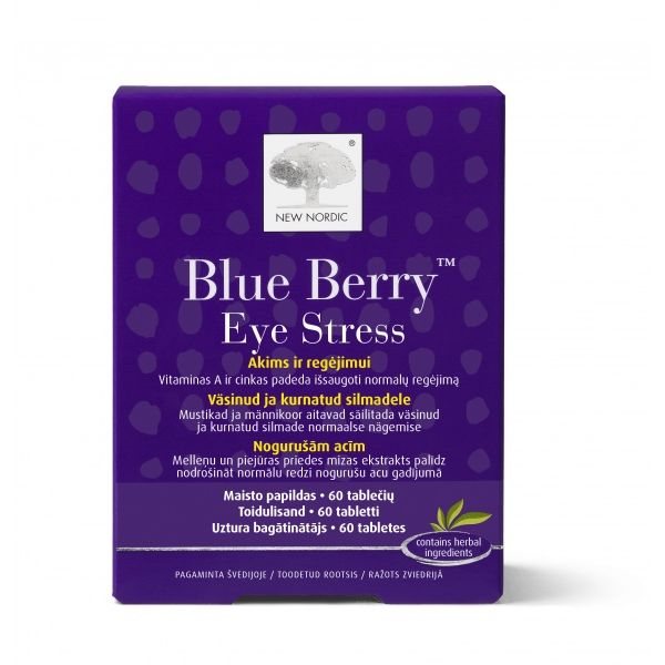 NEW NORDIC maisto papildas BLUE BERRY EYE STRESS, 60 tab.