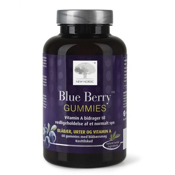 NEW NORDIC maisto papildas BLUE BERRY GUMMIES, 60 guminukų
