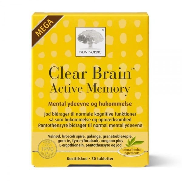 NEW NORDIC maisto papildas CLEAR BRAIN, 30 tab.