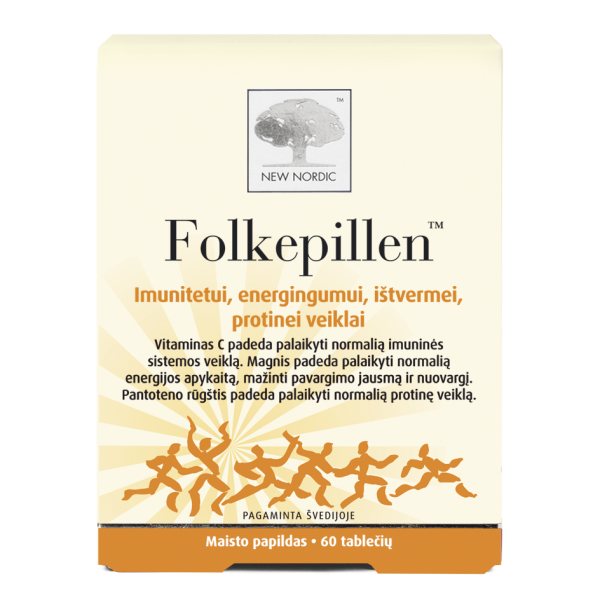 NEW NORDIC maisto papildas FOLKEPILLEN, 60 tab.