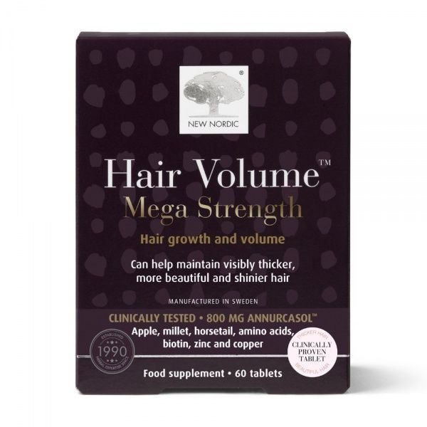 NEW NORDIC maisto papildas HAIR VOLUME MEGA STRENGTH, 60 tab.