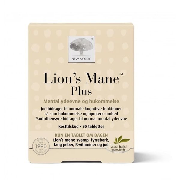NEW NORDIC maisto papildas LION'S MANE ACTIVE BRAIN, 30 tab.