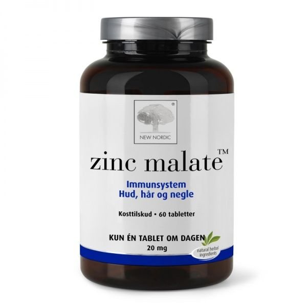 NEW NORDIC maisto papildas ZINC MALATE, 120 tab.