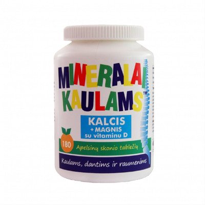 NEW NORDIC MINERALAI KAULAMS, apelsinų skonio, 180 kramtomųjų tablečių